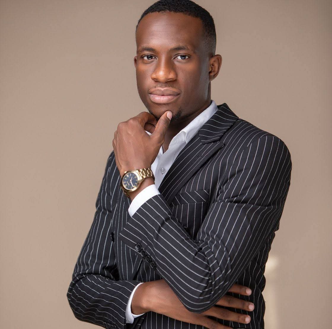 Portrait of Prophet Elijah BC in a pinstripe suit